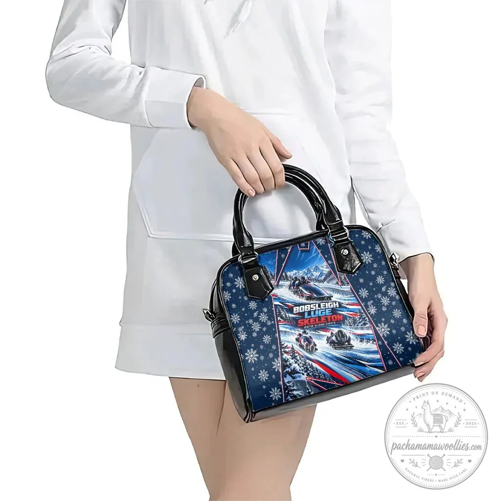Winter Sliding Sports Bobsleigh Luge Skeleton Snowflakes Shoulder Handbag 11 Winter Sliding Sports Bobsleigh Luge Skeleton Snowflakes Shoulder Handbag