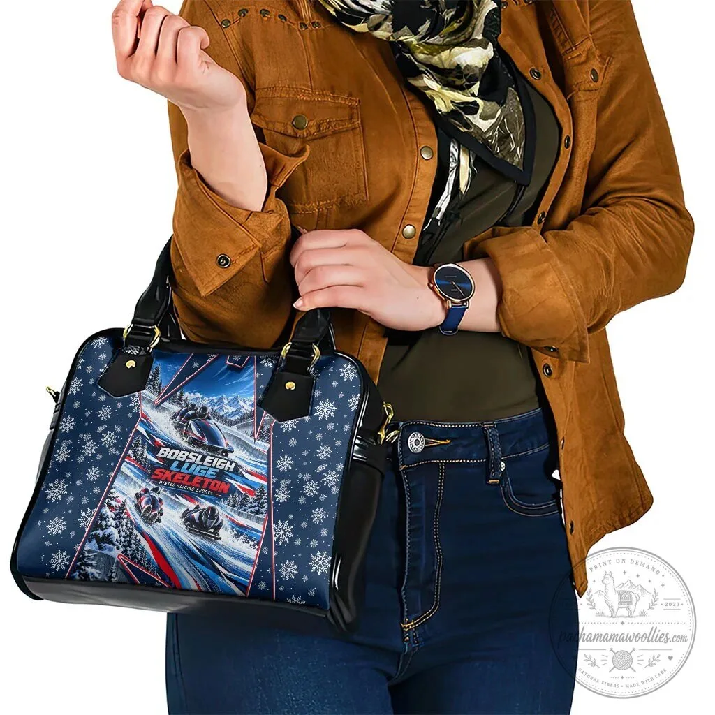 Winter Sliding Sports Bobsleigh Luge Skeleton Snowflakes Shoulder Handbag 13 Winter Sliding Sports Bobsleigh Luge Skeleton Snowflakes Shoulder Handbag