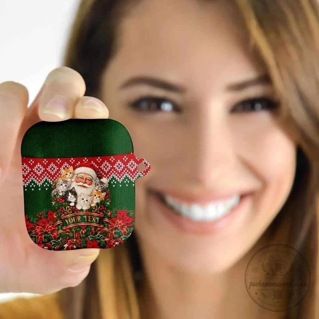 Personalized Santa Claus Kittens Christmas AirPods Case Holiday Cat Lover Gift 7 Personalized Santa Claus Kittens Christmas AirPods Case Holiday Cat Lover Gift