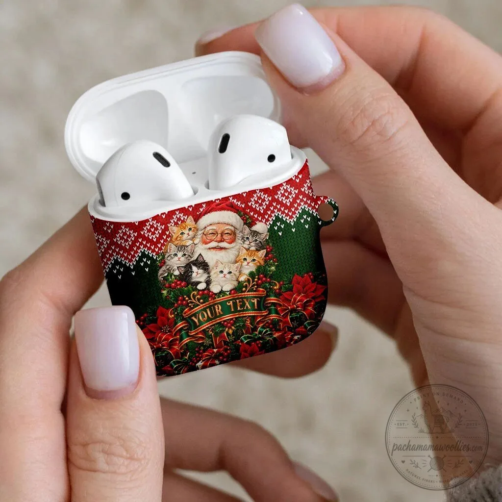 Personalized Santa Claus Kittens Christmas AirPods Case Holiday Cat Lover Gift 8 Personalized Santa Claus Kittens Christmas AirPods Case Holiday Cat Lover Gift