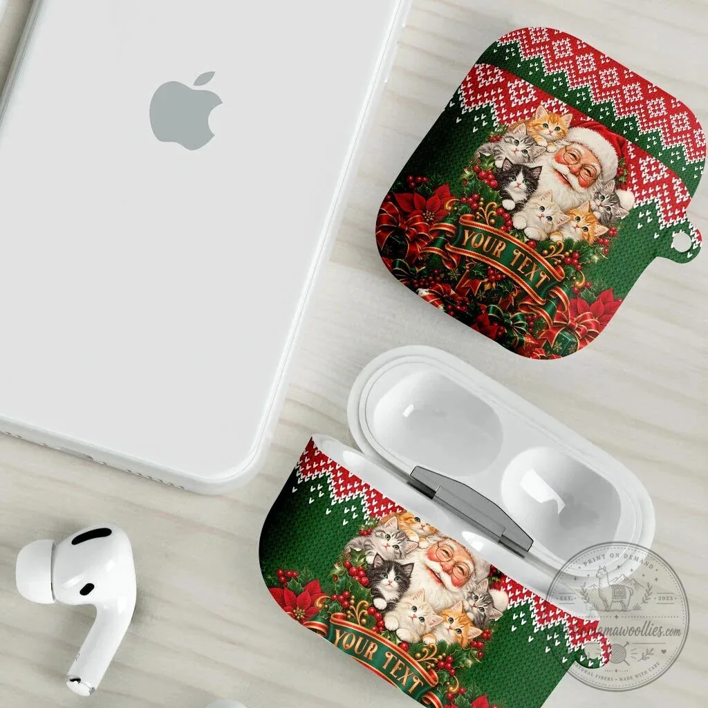 Personalized Santa Claus Kittens Christmas AirPods Case Holiday Cat Lover Gift 10 Personalized Santa Claus Kittens Christmas AirPods Case Holiday Cat Lover Gift