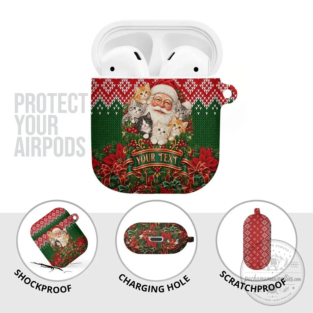 Personalized Santa Claus Kittens Christmas AirPods Case Holiday Cat Lover Gift 11 Personalized Santa Claus Kittens Christmas AirPods Case Holiday Cat Lover Gift