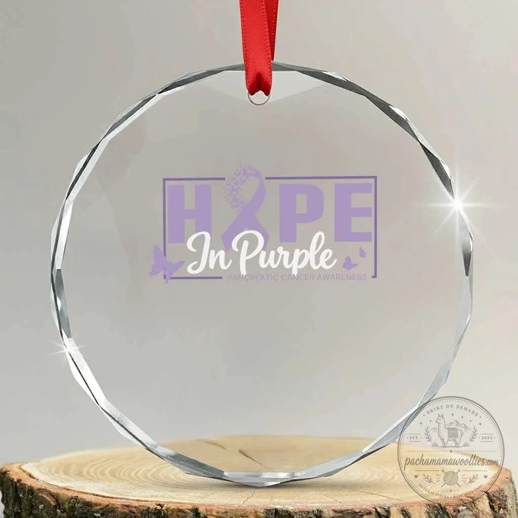 Pancreatic Cancer Awareness Hope In Purple Ribbon Ornament
