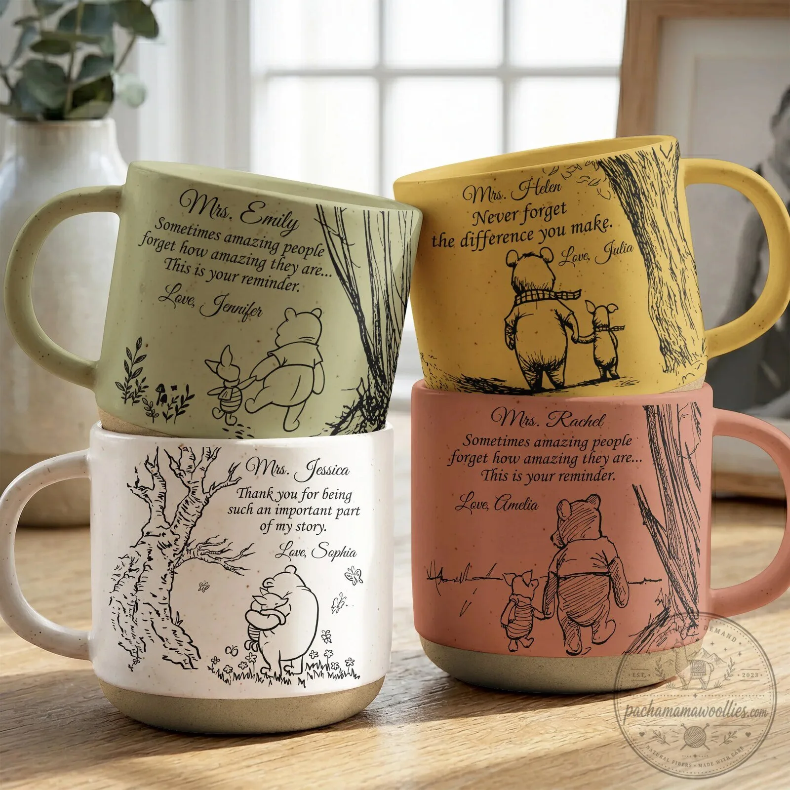 Winnie the Pooh and Piglet Personalized Thank You Gift Mug for Coworker