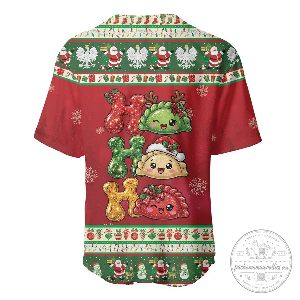 Poland Christmas Ho Ho Ho Squishy Pierogi Baseball Jersey 4 Poland Christmas Ho Ho Ho Squishy Pierogi Baseball Jersey