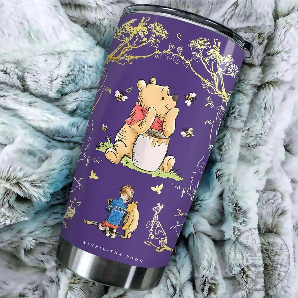 Winnie the Pooh 100th Anniversary Purple Honey Pot Tumbler Cup 4 Winnie the Pooh 100th Anniversary Purple Honey Pot Tumbler Cup