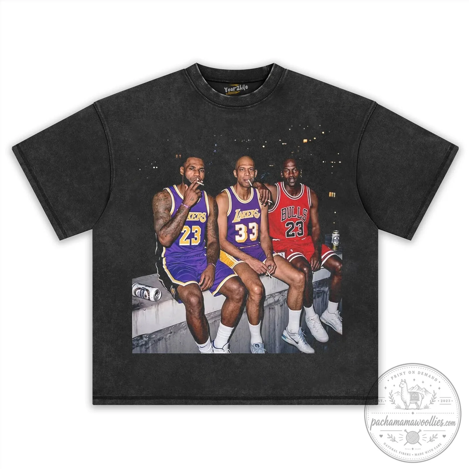 Vintage Basketball Tee featuring Michael Jordan, LeBron James, and Kareem Abdul-Jabbar 8 Vintage Basketball Tee featuring Michael Jordan, LeBron James, and Kareem Abdul-Jabbar
