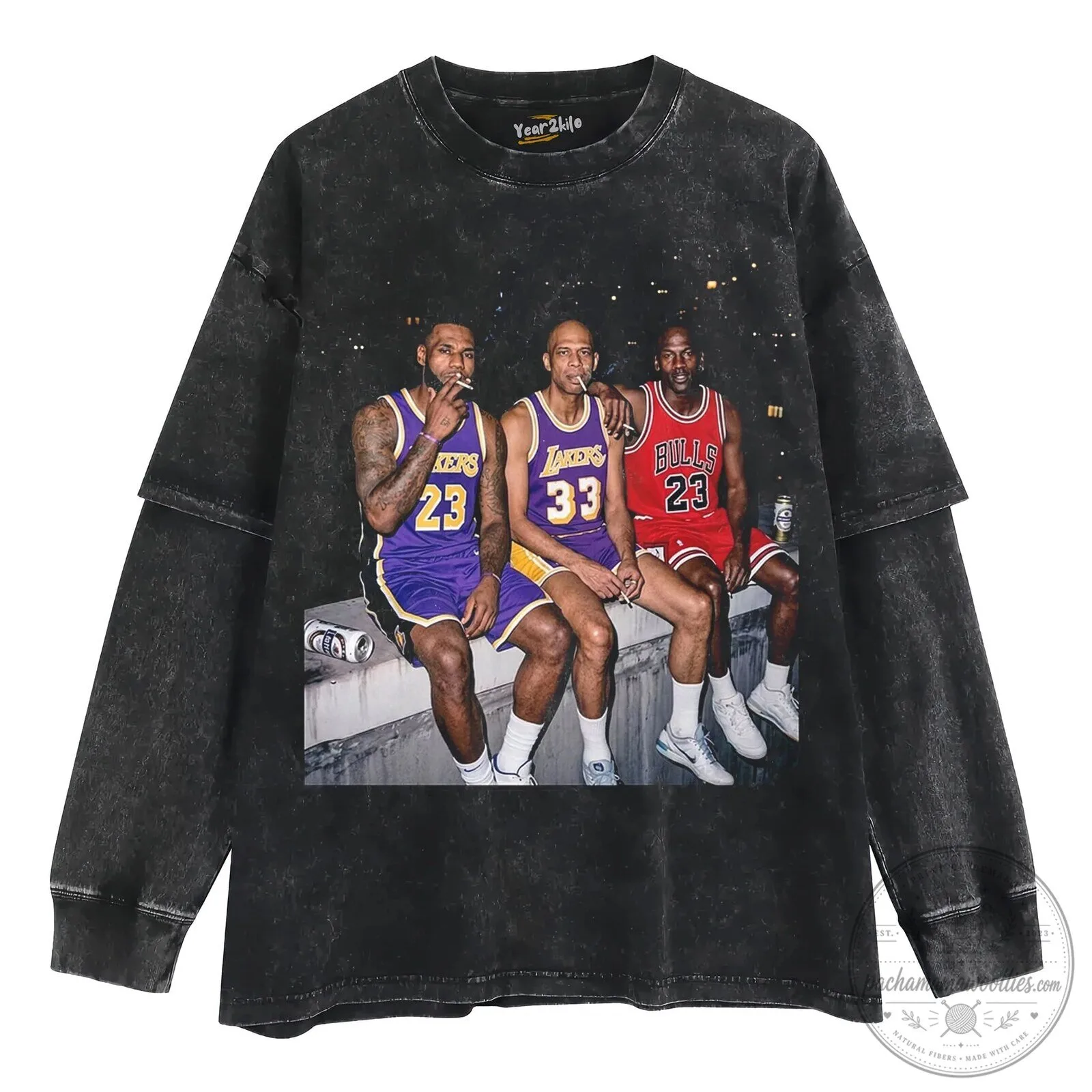 Vintage Basketball Tee featuring Michael Jordan, LeBron James, and Kareem Abdul-Jabbar 10 Vintage Basketball Tee featuring Michael Jordan, LeBron James, and Kareem Abdul-Jabbar
