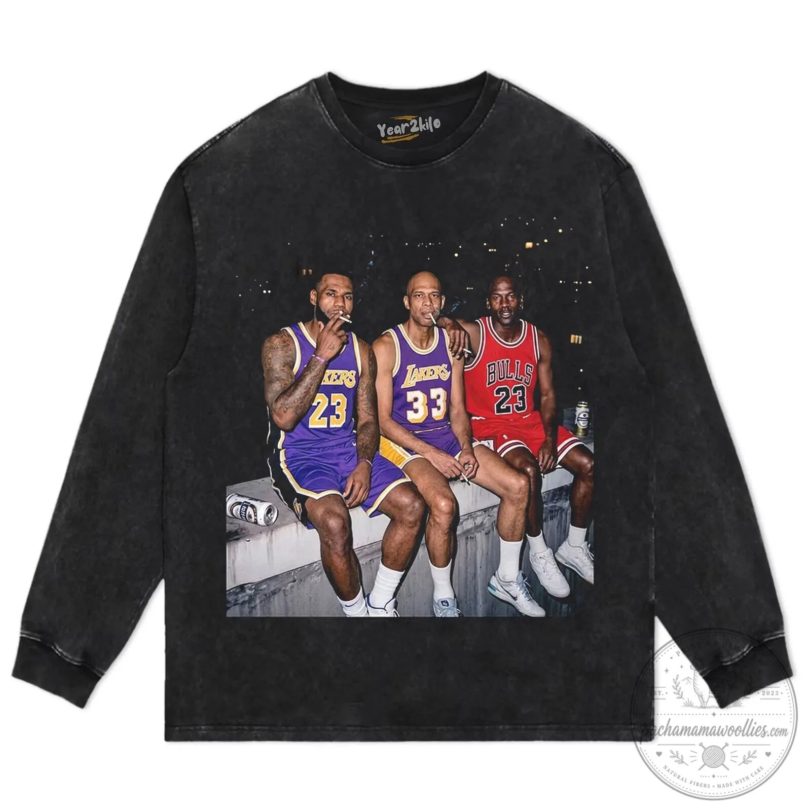 Vintage Basketball Tee featuring Michael Jordan, LeBron James, and Kareem Abdul-Jabbar 12 Vintage Basketball Tee featuring Michael Jordan, LeBron James, and Kareem Abdul-Jabbar