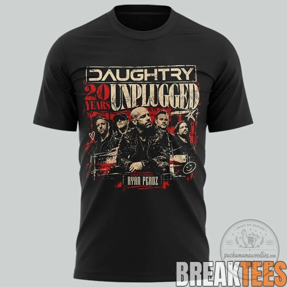 Daughtry 20 Years Unplugged Tour 2023 Concert Schedule Black T-Shirt 4 Daughtry 20 Years Unplugged Tour 2023 Concert Schedule Black T-Shirt
