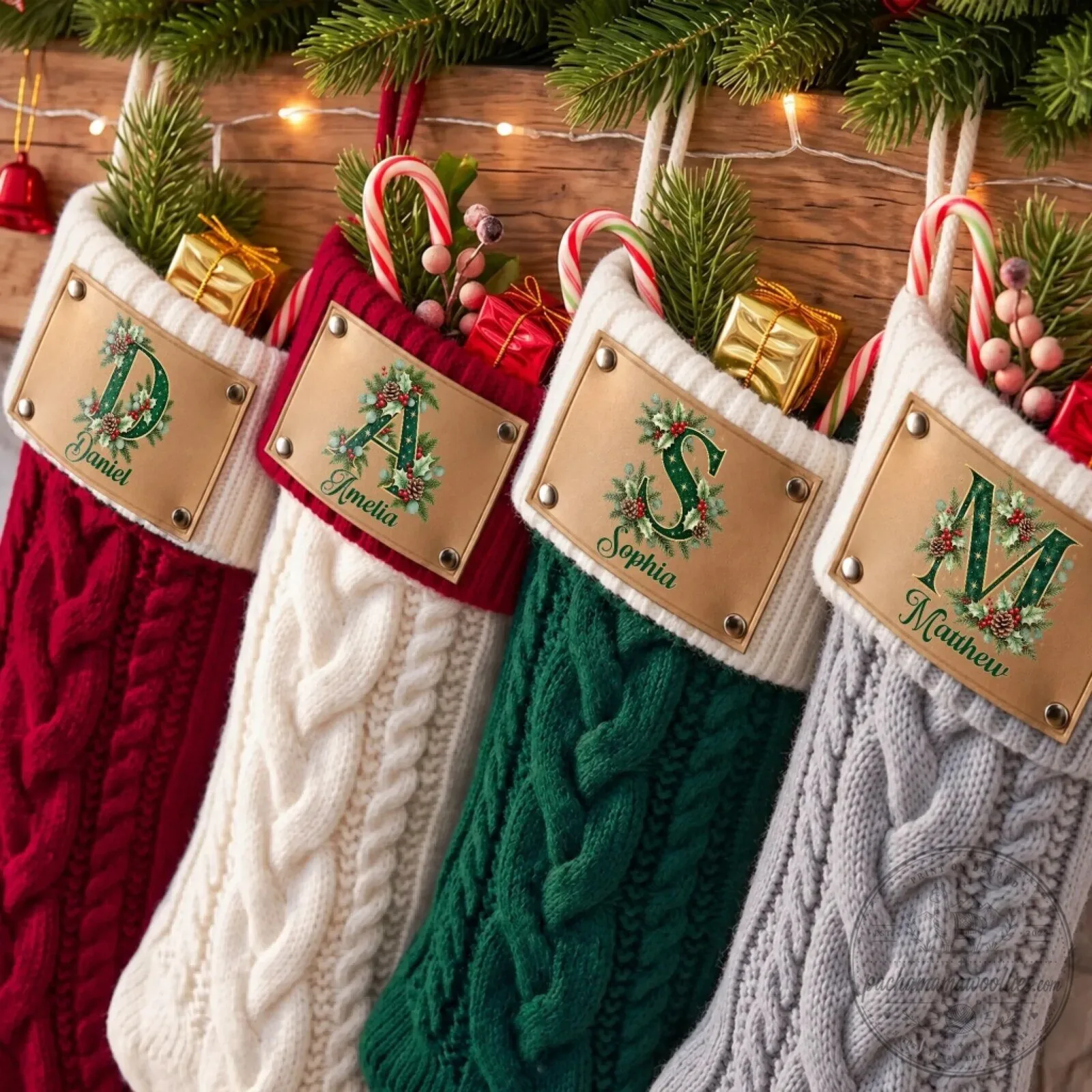 Personalized Christmas Stocking with Custom Name and Initial for Family Gifts 5 Personalized Christmas Stocking with Custom Name and Initial for Family Gifts