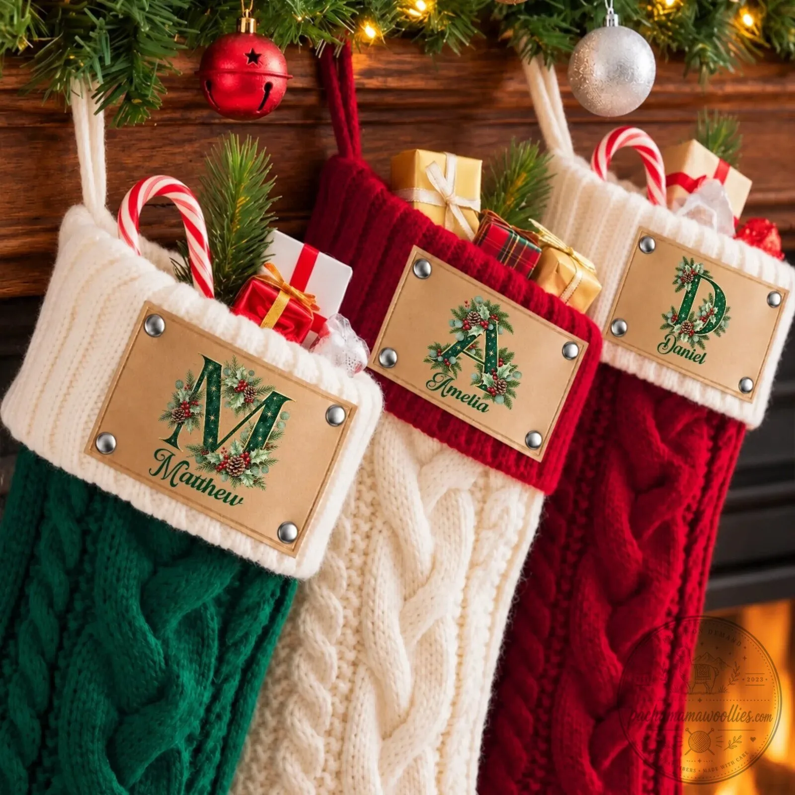 Personalized Christmas Stocking with Custom Name and Initial for Family Gifts 8 Personalized Christmas Stocking with Custom Name and Initial for Family Gifts