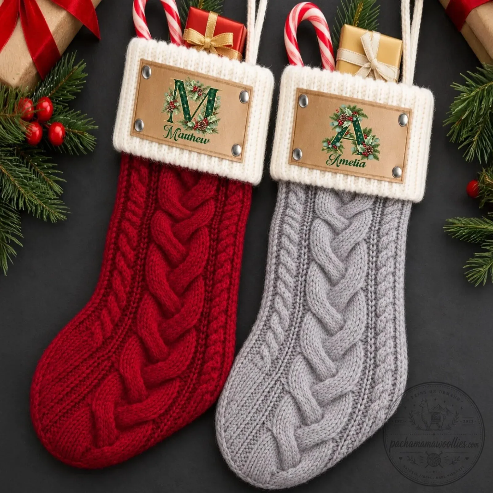 Personalized Christmas Stocking with Custom Name and Initial for Family Gifts 9 Personalized Christmas Stocking with Custom Name and Initial for Family Gifts