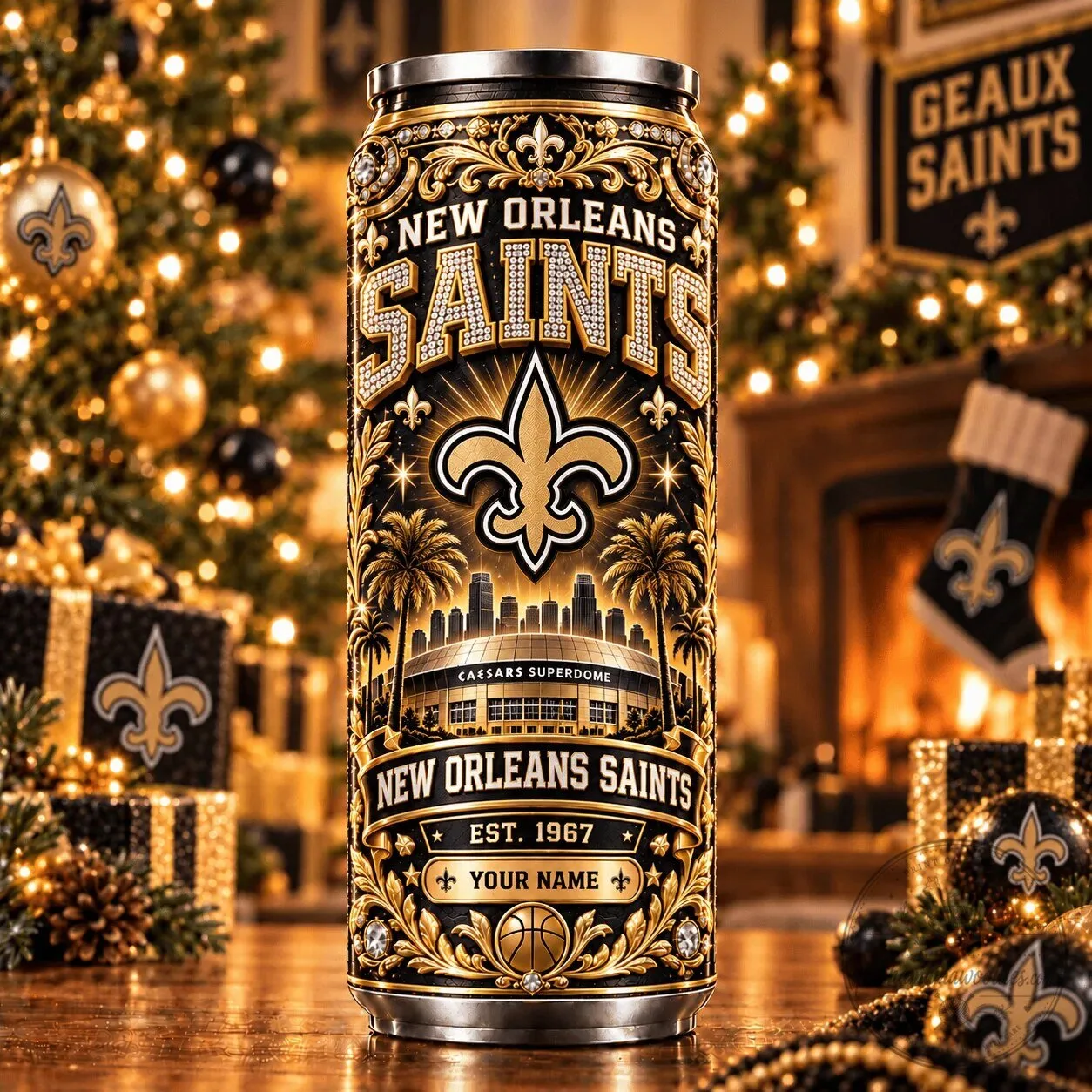New Orleans Saints Personalized Football Team Can Tumbler 1 New Orleans Saints Personalized Football Team Can Tumbler