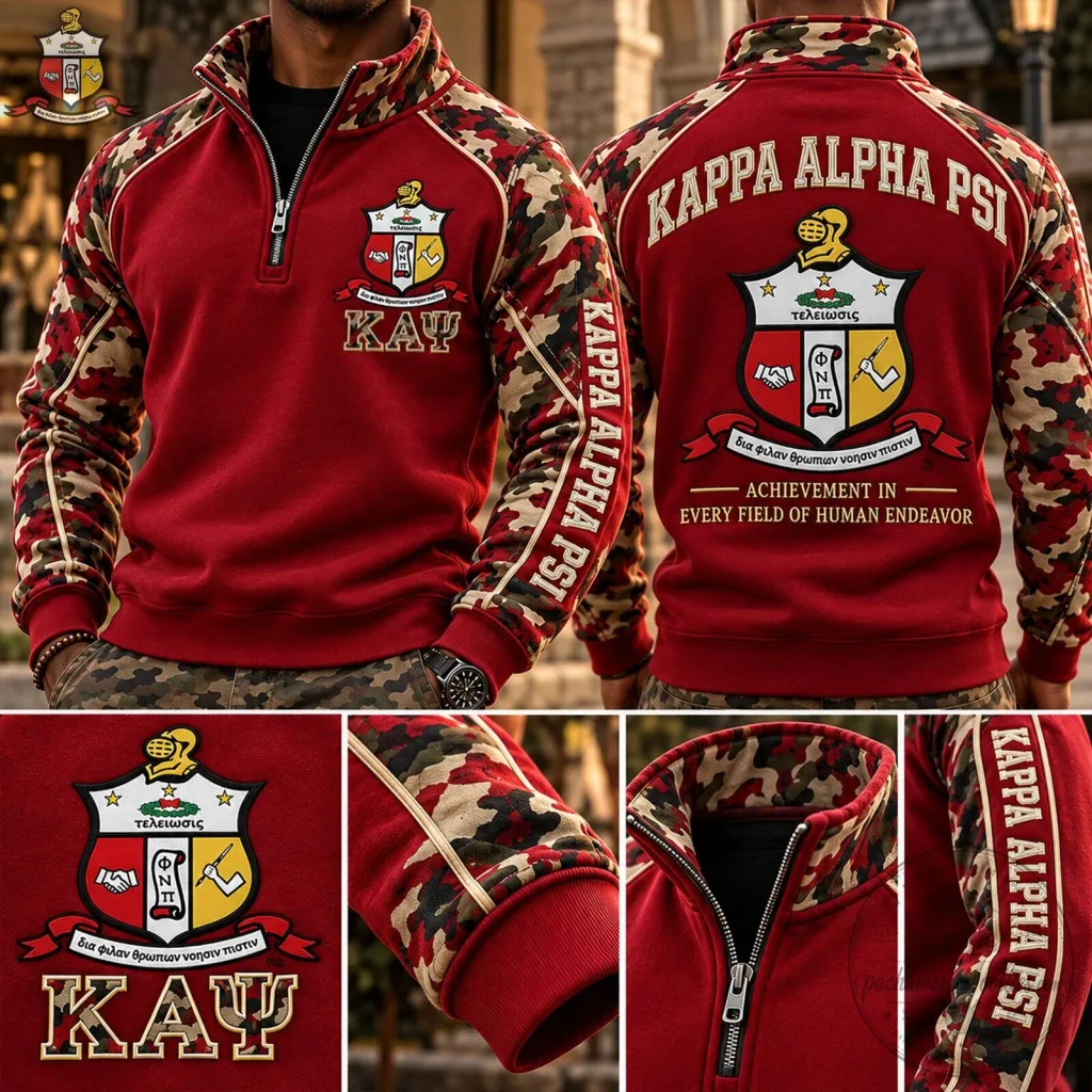 Kappa Alpha Psi Fraternity Sweatshirt with Quarter Zip Pullover Design Kappa Alpha Psi Fraternity Sweatshirt with Quarter Zip Pullover Design