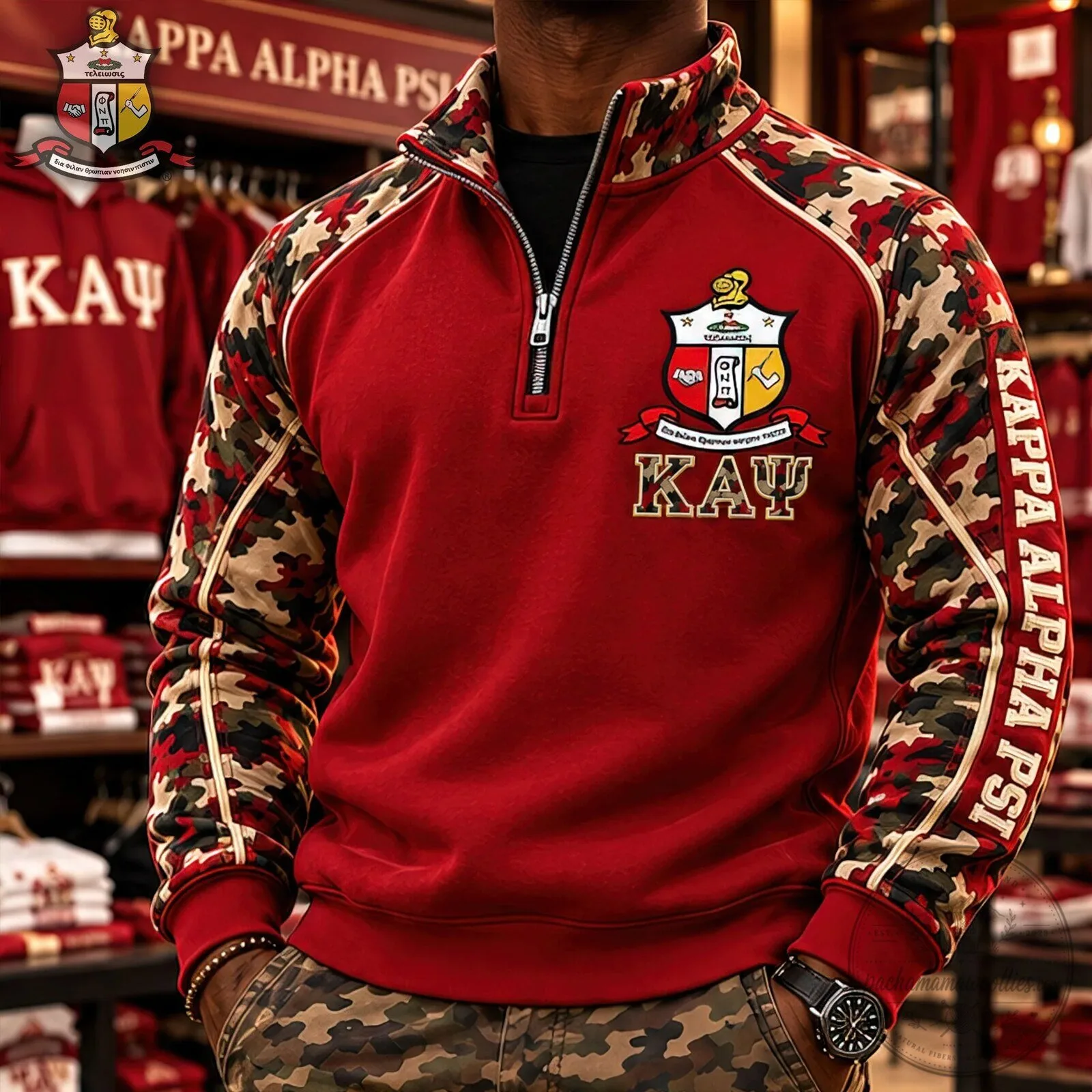 Kappa Alpha Psi Fraternity Sweatshirt with Quarter Zip Pullover Design 4 Kappa Alpha Psi Fraternity Sweatshirt with Quarter Zip Pullover Design