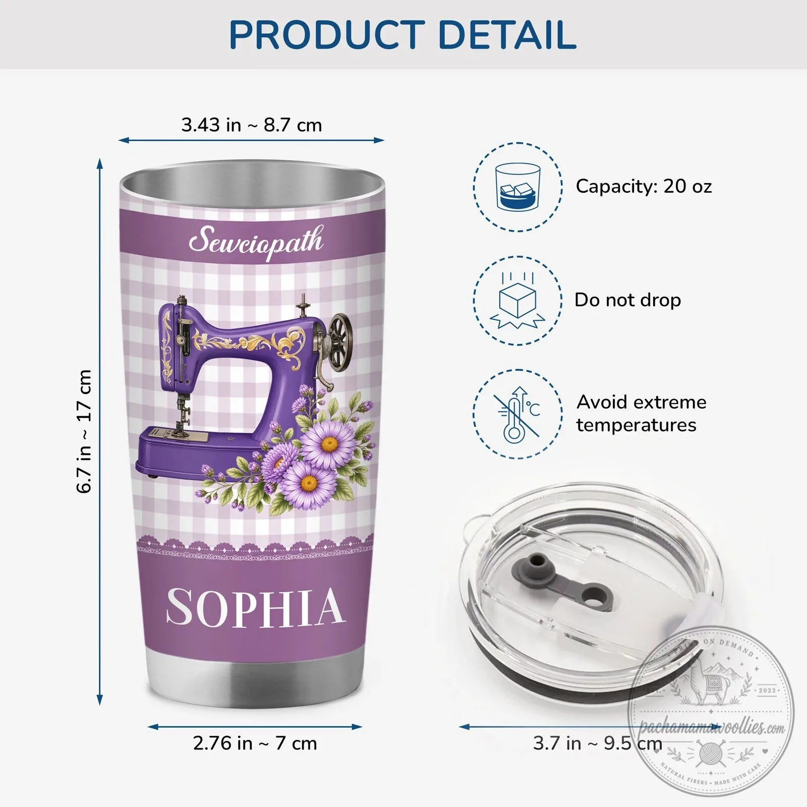 Personalized Sewing Machine Tumbler with Birth Month Flower Design 5 Personalized Sewing Machine Tumbler with Birth Month Flower Design