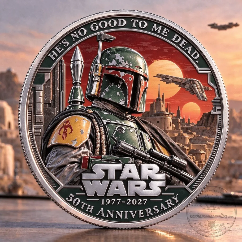 Star Wars Boba Fett He's No Good To Me Dead 50th Anniversary Commemorative Coin Star Wars Boba Fett He's No Good To Me Dead 50th Anniversary Commemorative Coin
