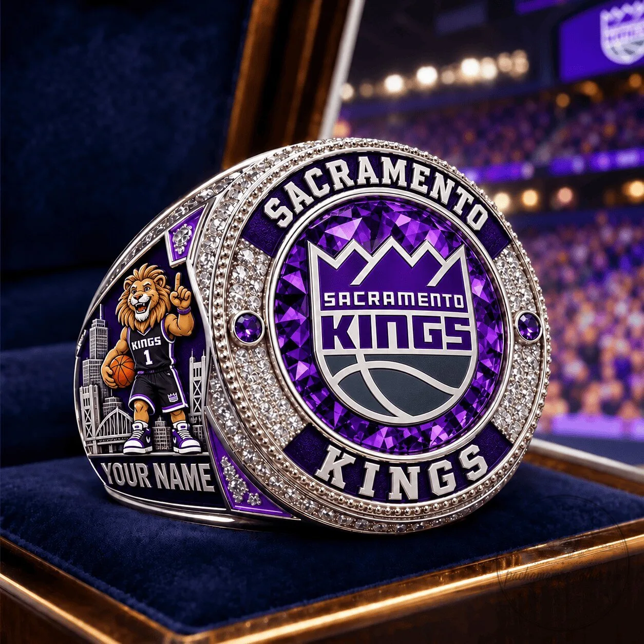 Sacramento Kings NBA Personalized Name Championship Ring For Fan