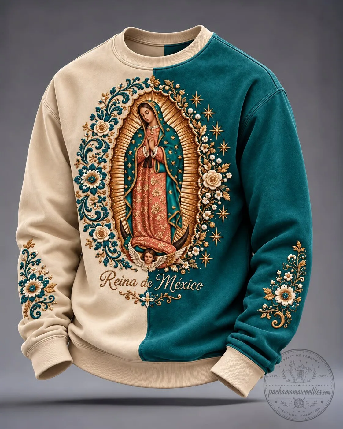 Our Lady of Guadalupe Reina de Mexico Religious Crewneck Sweatshirt