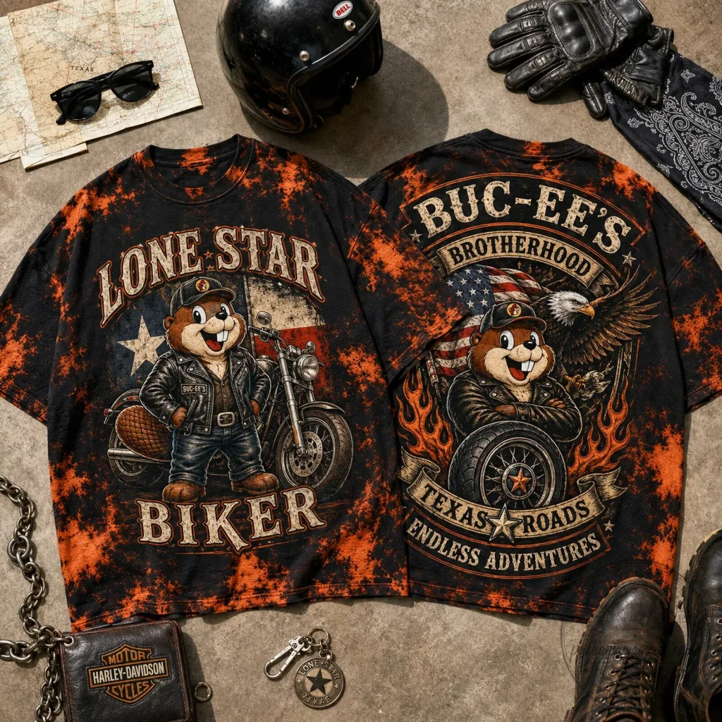 Texas Roads T-Shirt for Lone Star Biker Brotherhood by Buc-ee's Texas Roads T-Shirt for Lone Star Biker Brotherhood by Buc-ee's