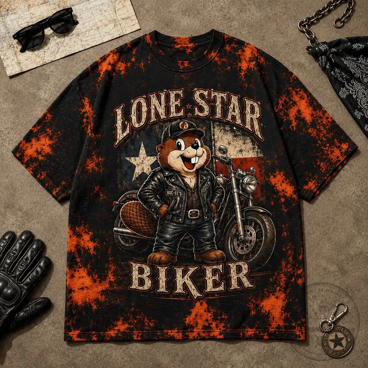 Texas Roads T-Shirt for Lone Star Biker Brotherhood by Buc-ee's 6 Texas Roads T-Shirt for Lone Star Biker Brotherhood by Buc-ee