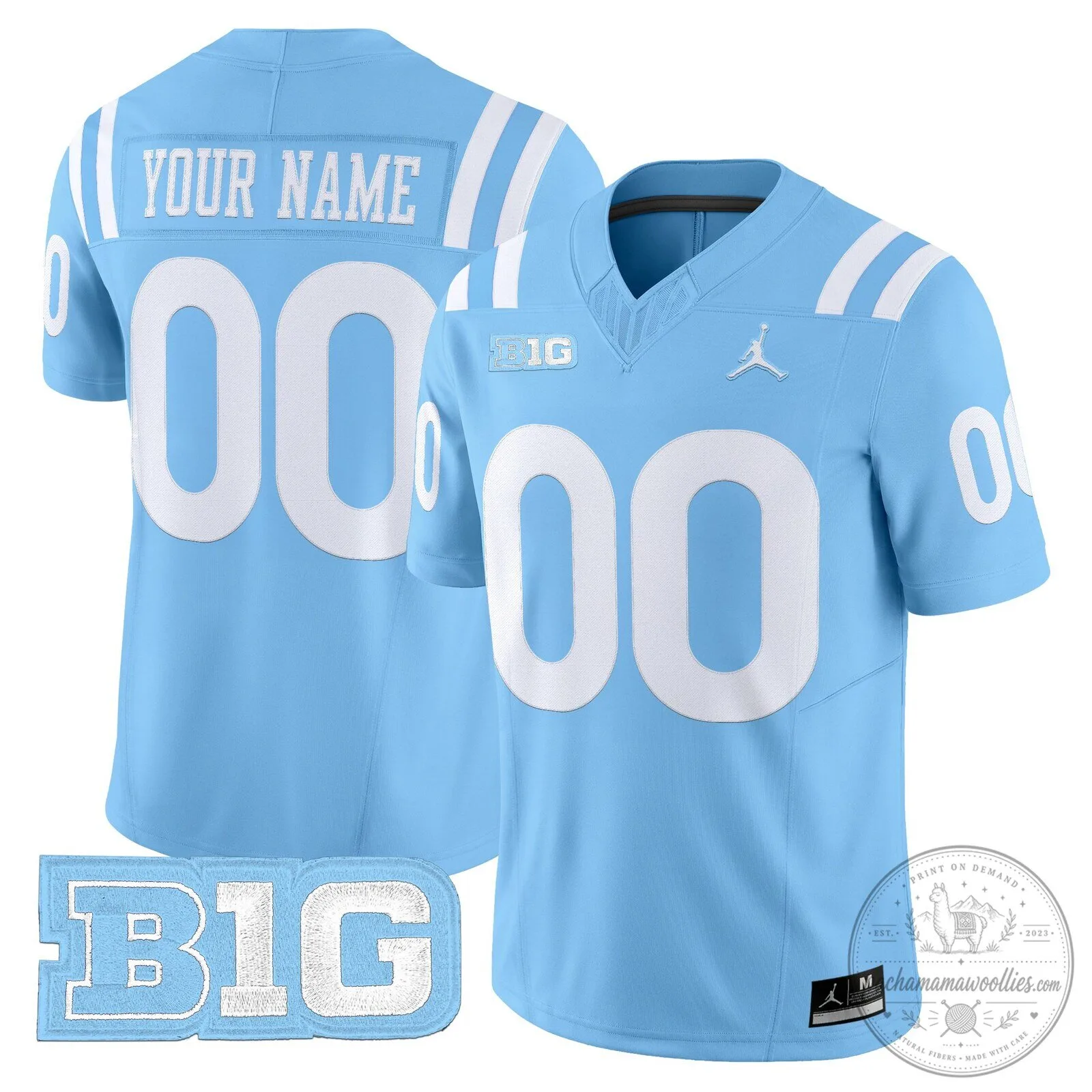 Big Ten Conference Light Blue Custom Football Jersey