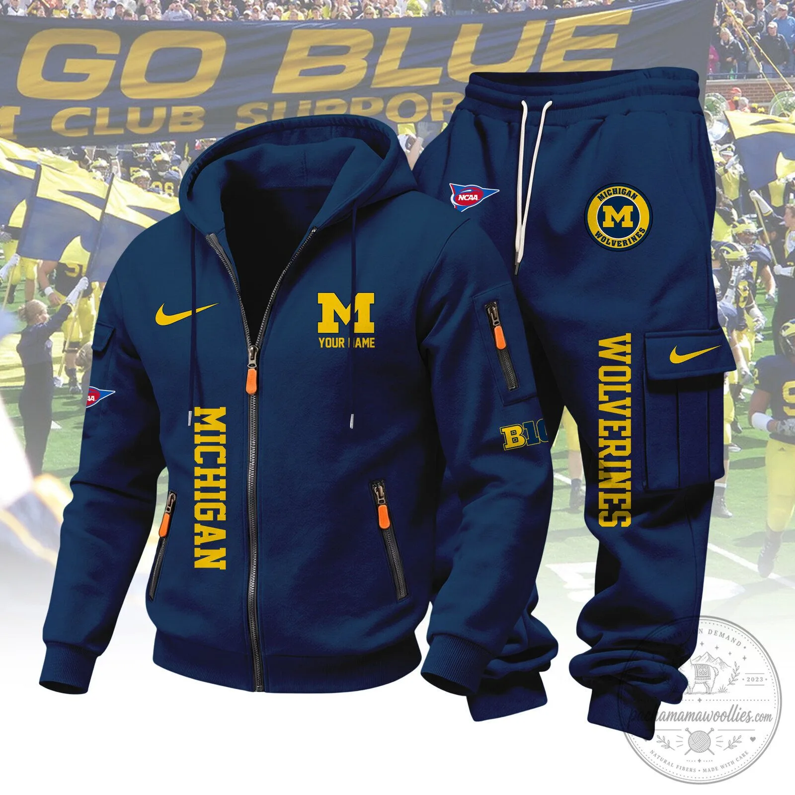 Michigan Wolverines NCAA College Football Team Navy Blue Hoodie