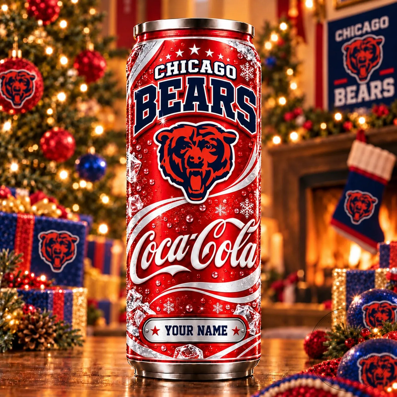 Personalized Chicago Bears Coca-Cola Can Tumbler