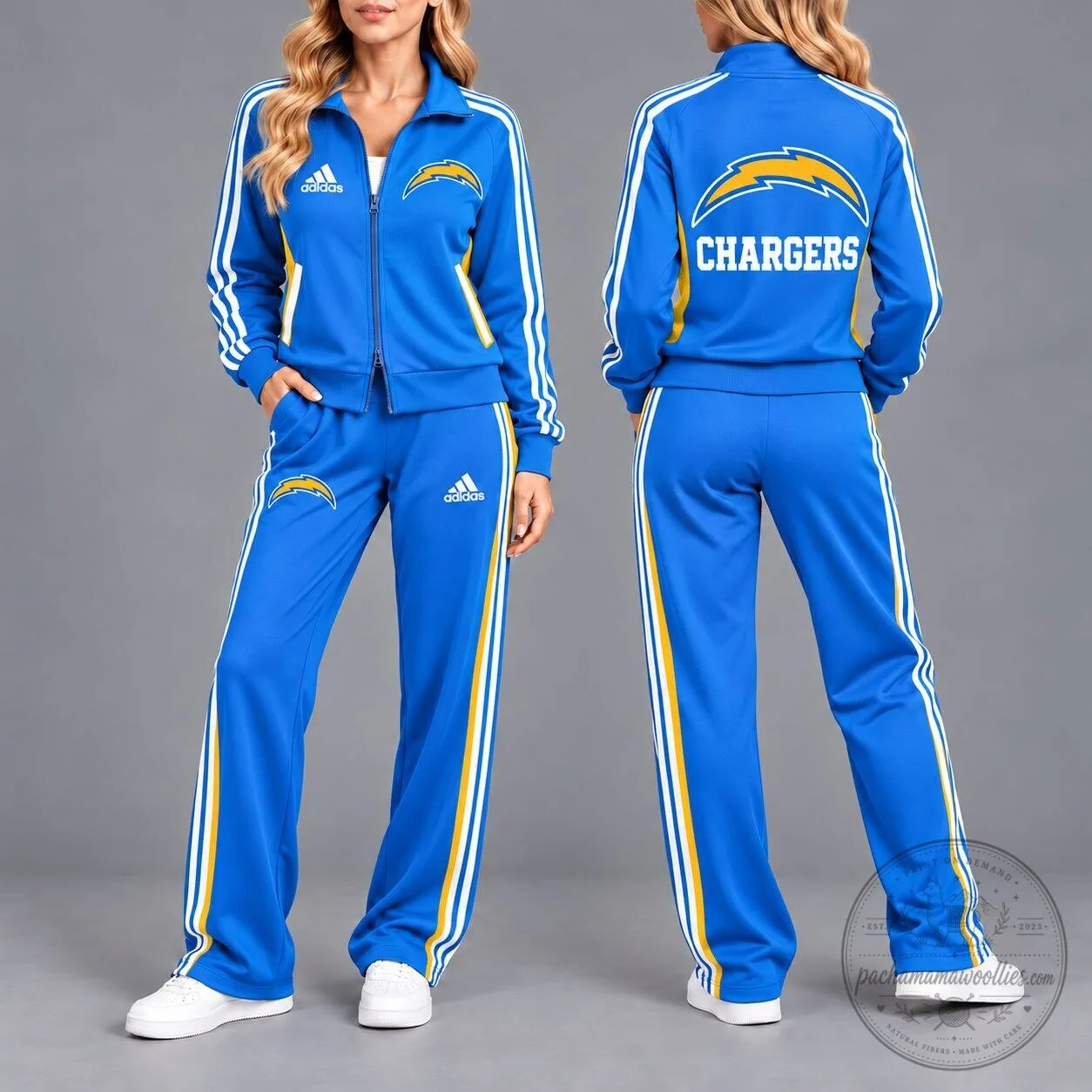 Los Angeles Chargers Adidas Full Zip Track Jacket and Pants Set