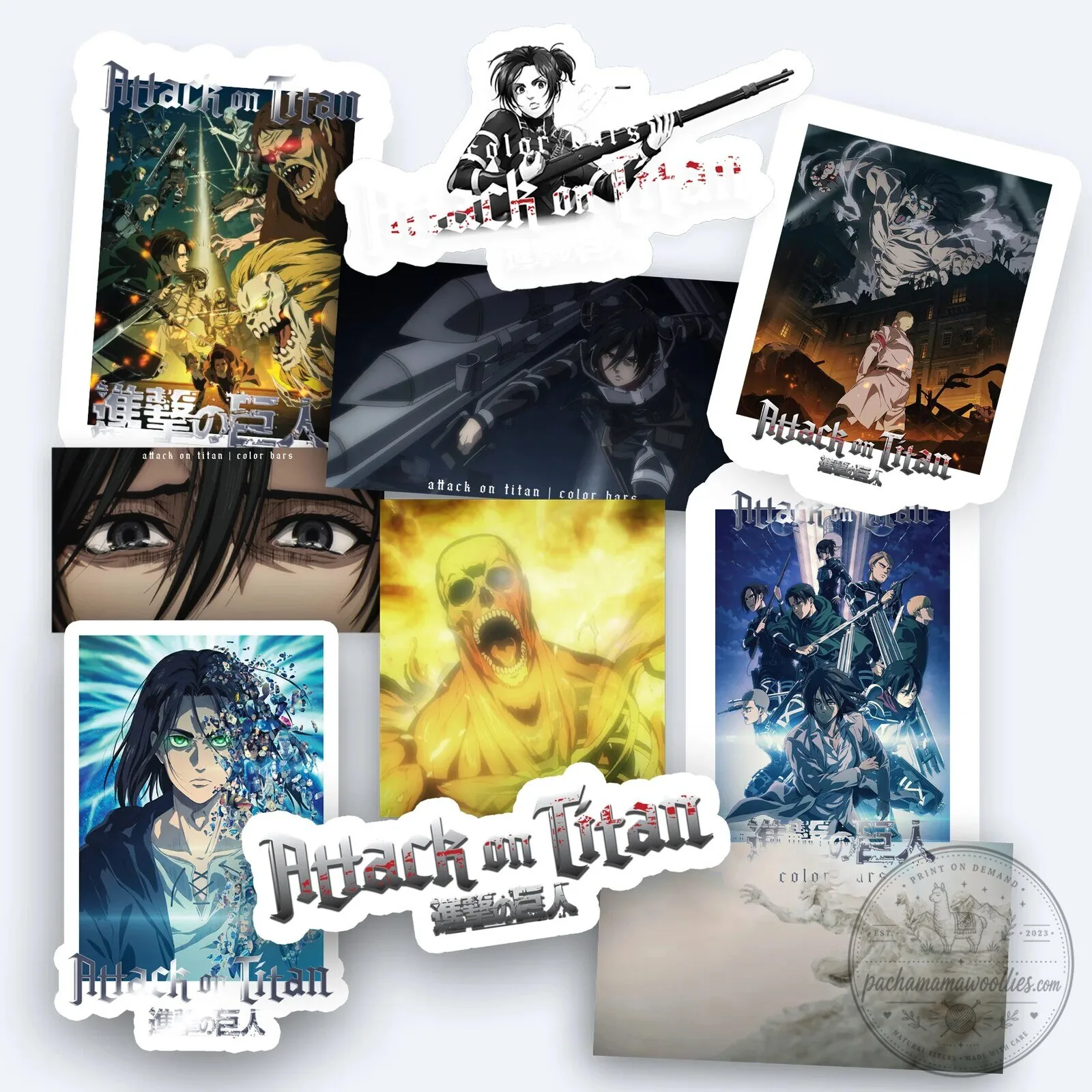 Attack on Titan Anime Manga Character Sticker Pack for Laptops and Water Bottles 3 Attack on Titan Anime Manga Character Sticker Pack for Laptops and Water Bottles