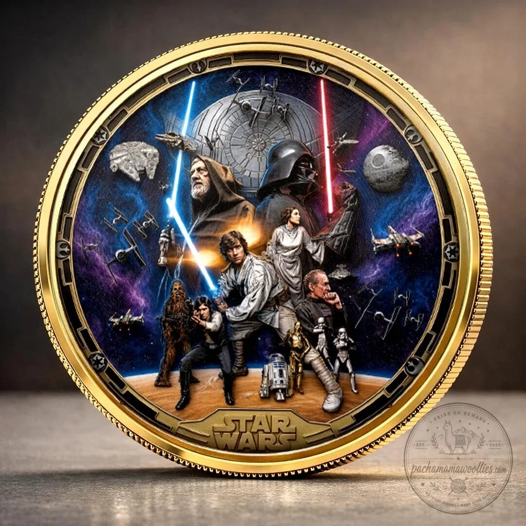 Star Wars 50th Anniversary Commemorative Gold Plated Coin 1 Star Wars 50th Anniversary Commemorative Gold Plated Coin