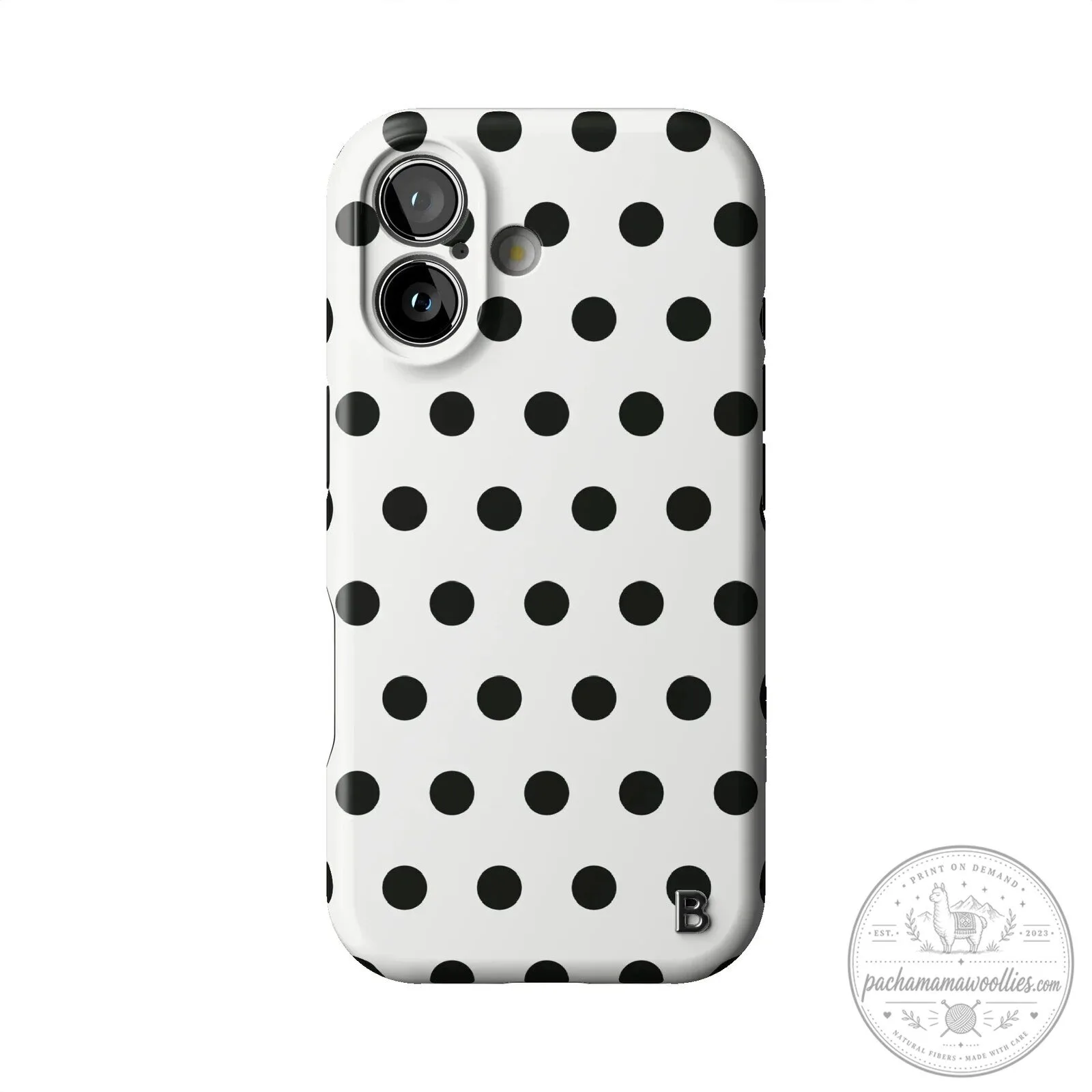 Classic Polka Dot Pattern Hard Shell Protective Phone Case for iPhone